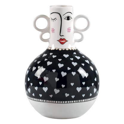 Vaso ad anfora portafiori in ceramica "Donna sorridente" 