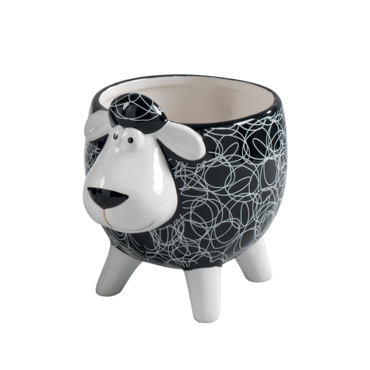 Vaso porta piante in ceramica smaltata "Sheep"