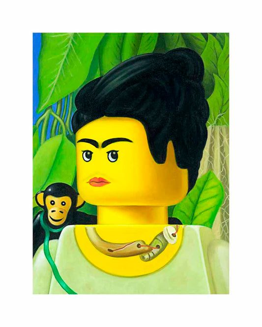 Grafica di Stefano Bolcato "SCIMMIA E COLLANA - FRIDA KAHLO"