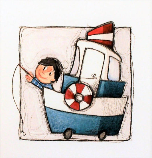Grafica di Federica Porro "Il vaporetto"