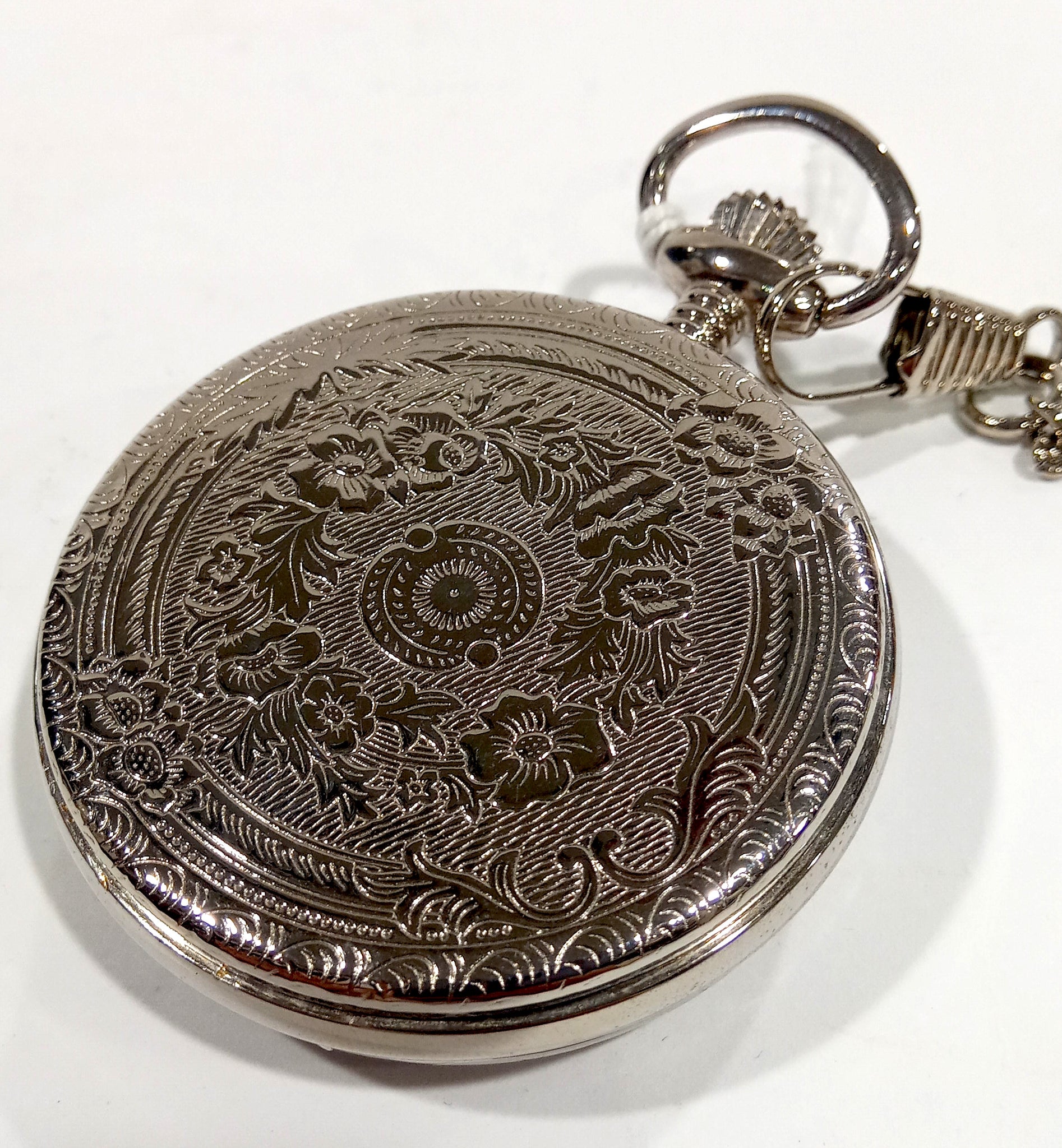 Orologio da tasca a doppia cassa in metallo con datario (con base opzionabile Orologio da tasca a doppia cassa in metallo con datario (con base opzionabile