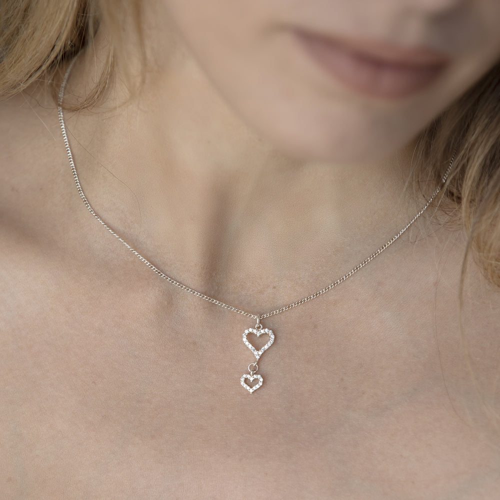 Girocollo placcato argento con pendente "Cuori Silhouette" Vestopazzo