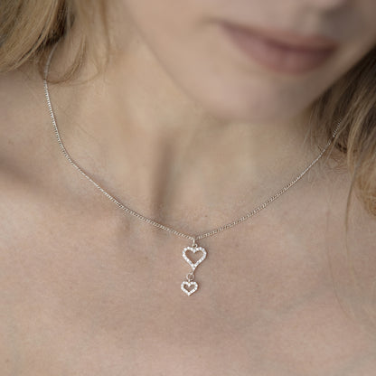 Girocollo placcato argento con pendente "Cuori Silhouette" Vestopazzo