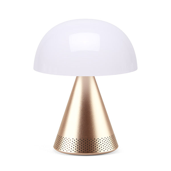 Lampada led portatile grande con speaker "Mina L Audio" Lexon dorato
