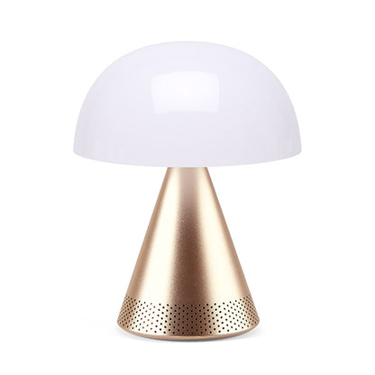 Lampada led portatile grande con speaker "Mina L Audio" Lexon dorato