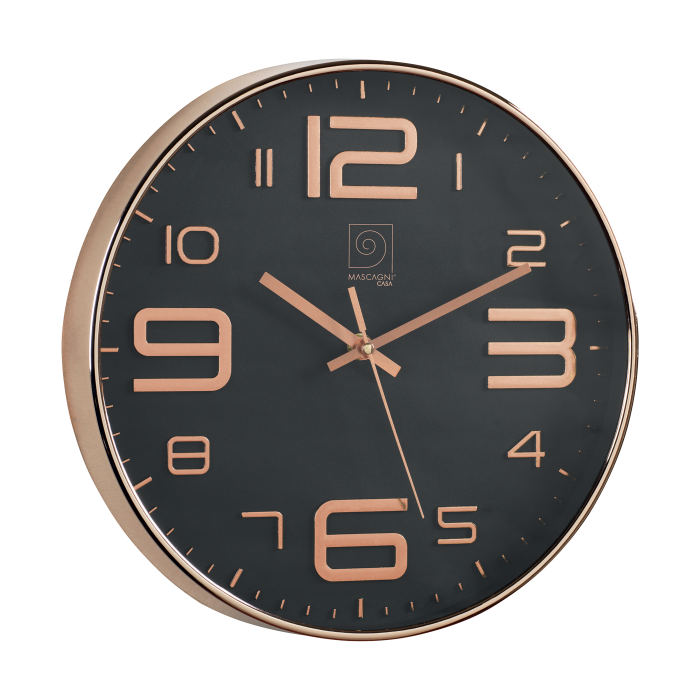 Orologio da parete tondo in polipropilene metallizzato (disponibile in due varianti)