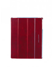 Carica l'immagine nel visualizzatore di Gallery, Custodia patta pieghevole per IPad2 e nuovo IPad in pelle Bluesquare Piquadro rosso
