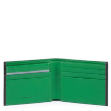 Carica l&#39;immagine nel visualizzatore di Gallery, Portafoglio piccolo in pelle bicolore con portabadge estraibile Splash Piquadro  nero verde

