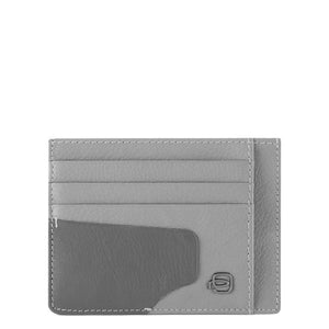 Bustina porta carte di credito in pelle Akron Piquadro grigio