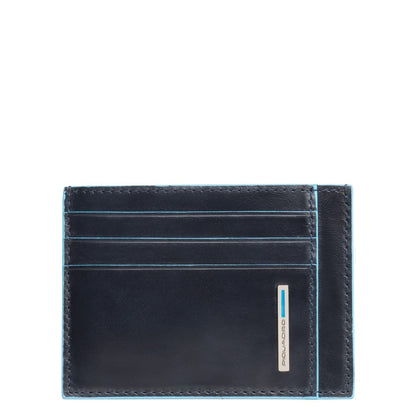 Bustina porta carte di credito in pelle Blue Square Piquadro blu
