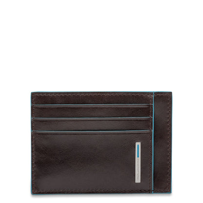 Bustina porta carte di credito in pelle Blue Square Piquadro mogano