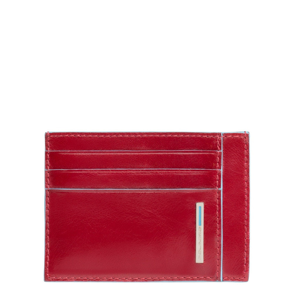 Bustina porta carte di credito in pelle Blue Square Piquadro rosso