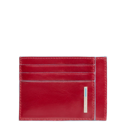 Bustina porta carte di credito in pelle Blue Square Piquadro rosso