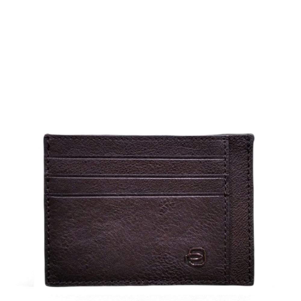 Bustina porta carte di credito in pelle Blacksquare Piquadro  testa di moro