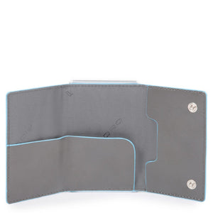 Porta carte di credito in pelle con tasca portasoldi e protezione antifrode Bluequare Piquadro grigio