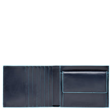 Carica l&#39;immagine nel visualizzatore di Gallery, Portafogli da uomo in pelle con portaspicci  Bluesquare Piquadro blu
