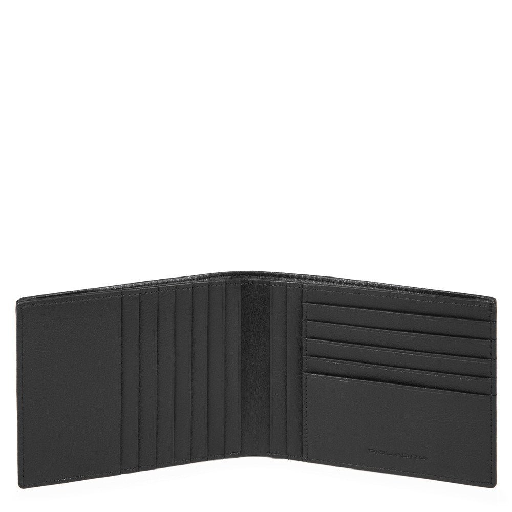 Portafogli da uomo in tessuto e pelle con 12 slot portacarte Pulse Piquadro nero