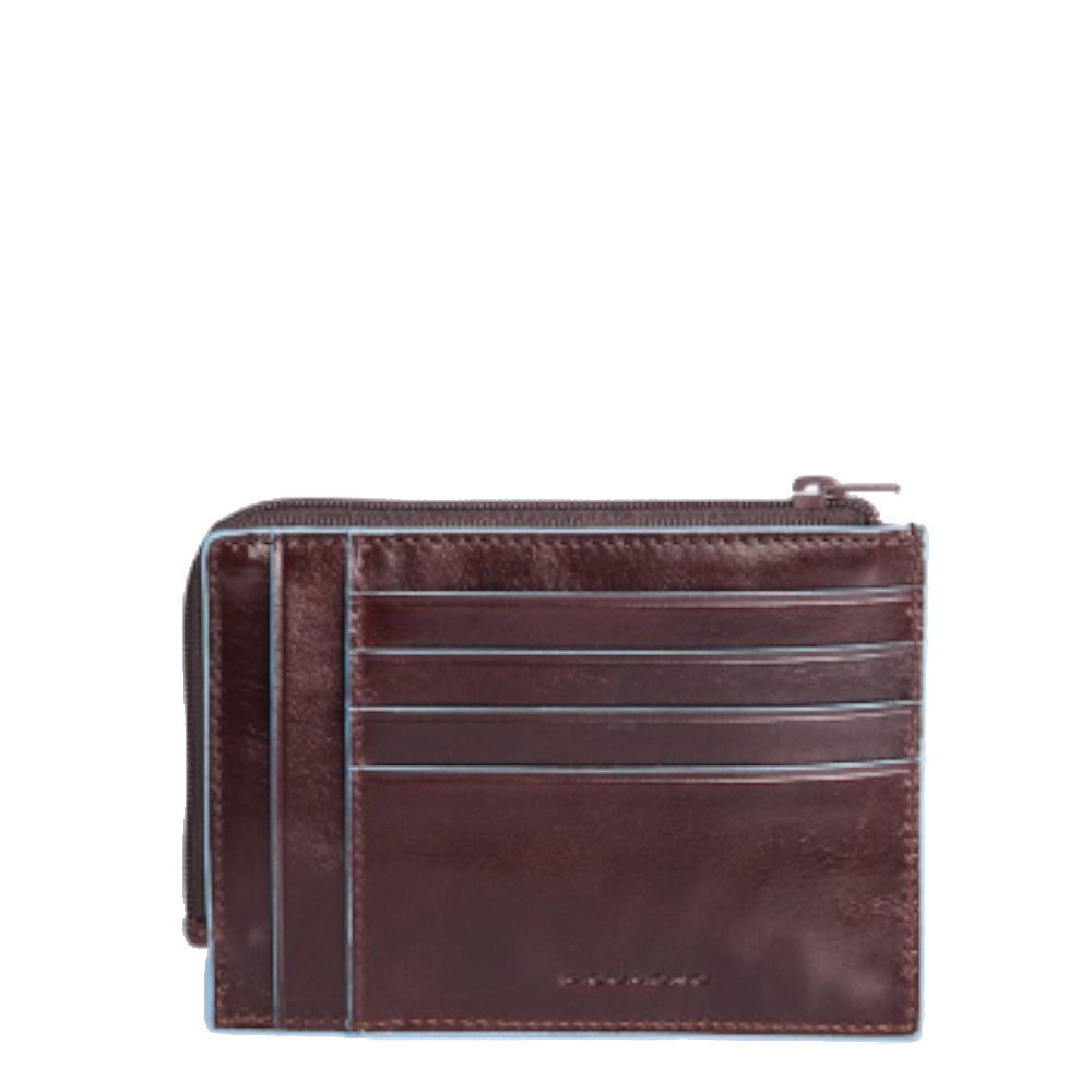Bustina portamonete, documenti e carte di credito Blue Square Piquadro mogano