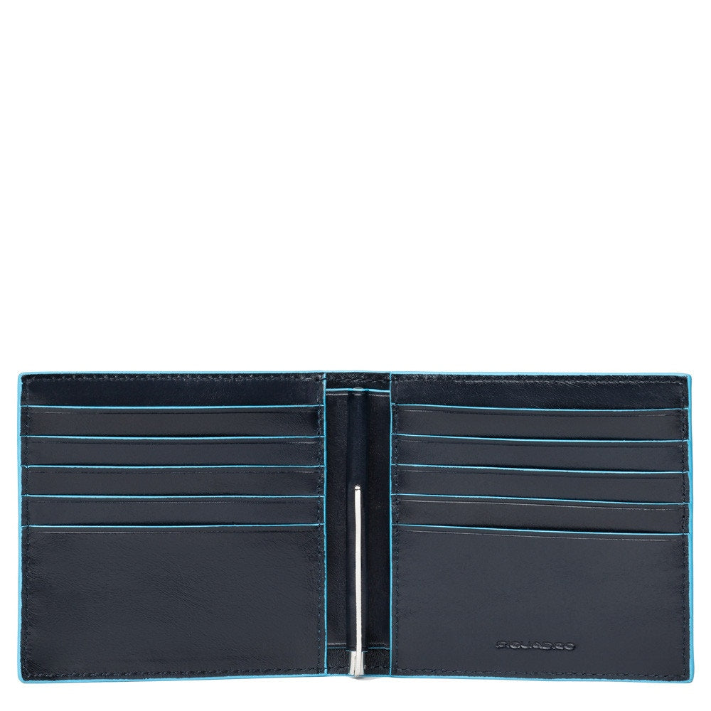 Portafogli in pelle con fermasoldi Bluesquare Piquadro  blu
