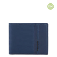 Carica l'immagine nel visualizzatore di Gallery, Portafoglio piccolo uomo con portabadge estraibile e RFID Woody Piquadro blu
