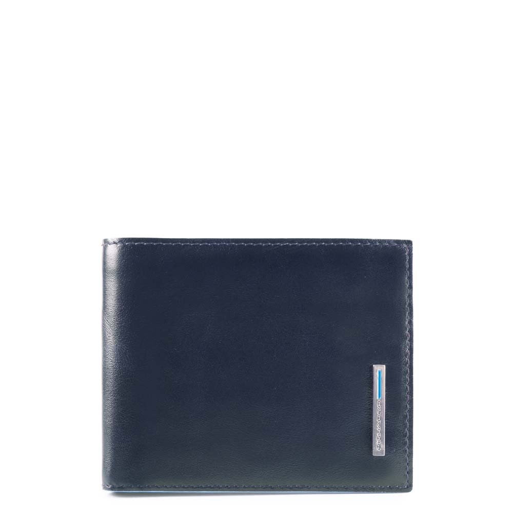 Portafoglio in pelle con portabadge estraibile e RFID Bluesquare Piquadro blu