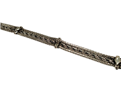 Bracciale in argento a tre fili con maglia intrecciata