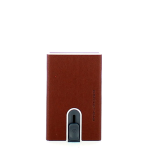 Porta carte di credito in pelle con fermasoldi e protezione antifrode Piquadro cuoio