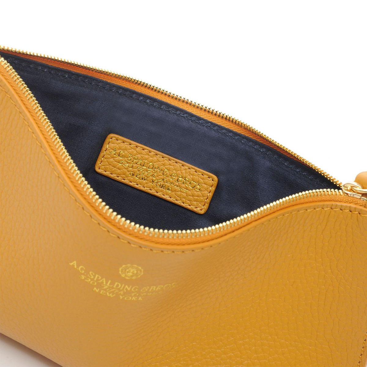 Pochette a busta in pelle Tiffany A. G. Spalding & Bros mostarda