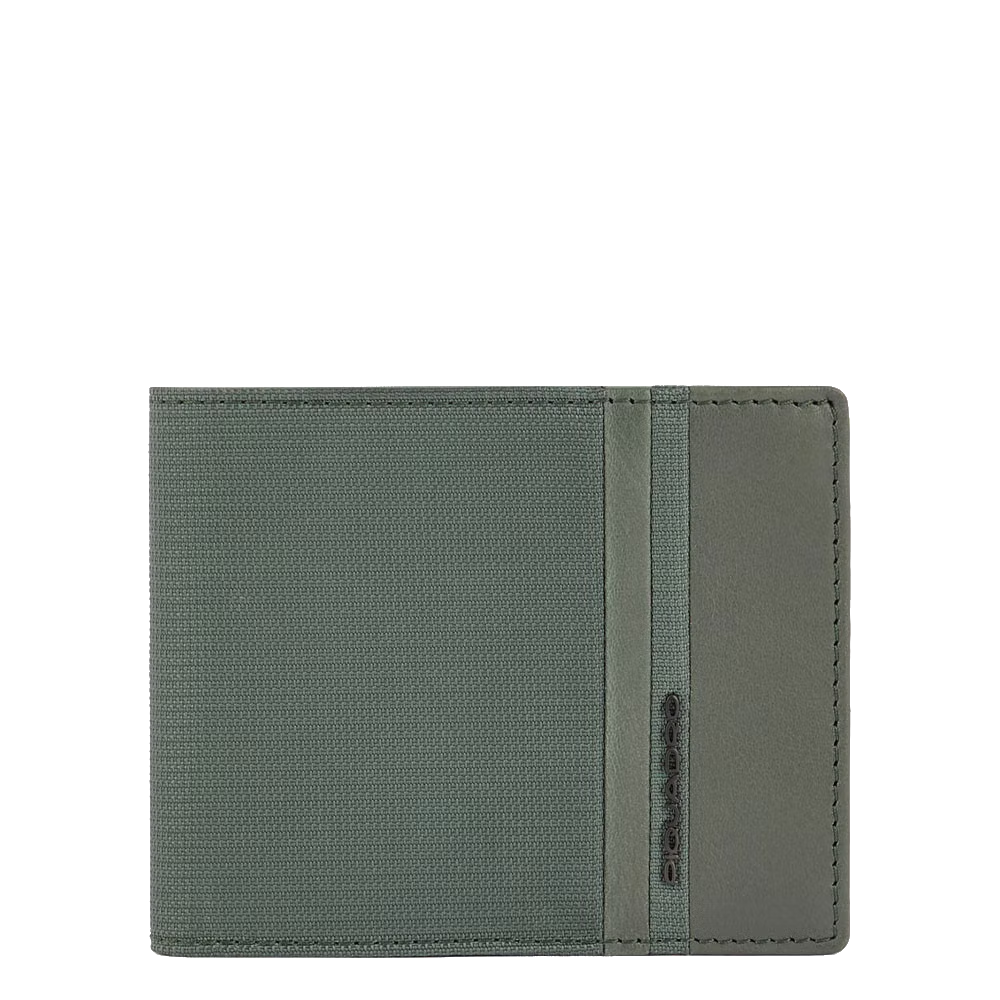 Portafoglio piccolo uomo con portabadge estraibile e RFID Woody Piquadro verde