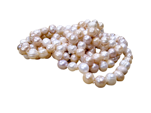 Collana "centoperle" in perle di fiume color cipria da 0,6 cm
