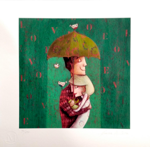 Grafica di Giulia del Mastio: "Un ombrello per tre"
