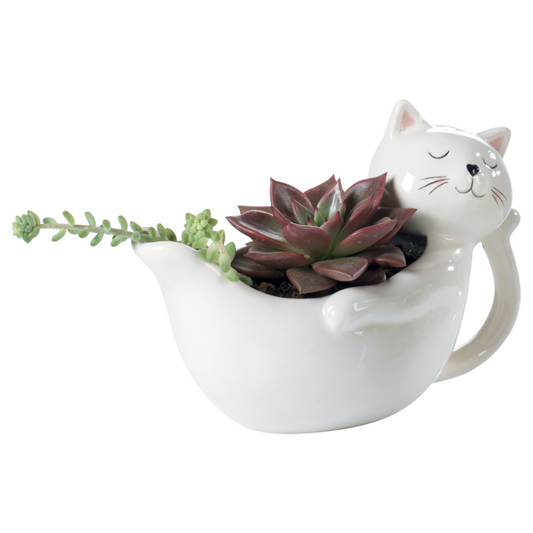 Vaso in ceramica "Gatto sdraiato"