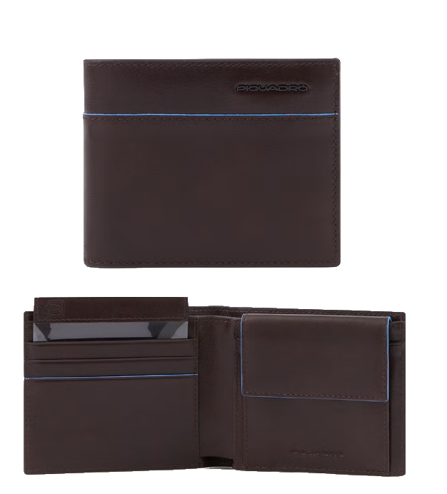 Portafoglio in pelle con portabadge estraibile e RFID B2 Revamp Piquadro (disponibile in due colori)