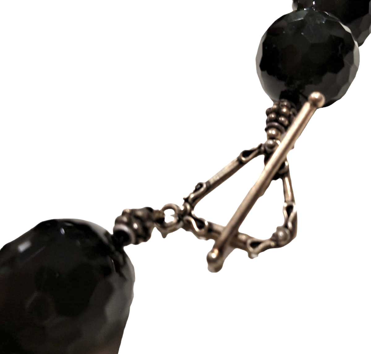 Collana girocollo in maxisfere di onice con elementi in argento