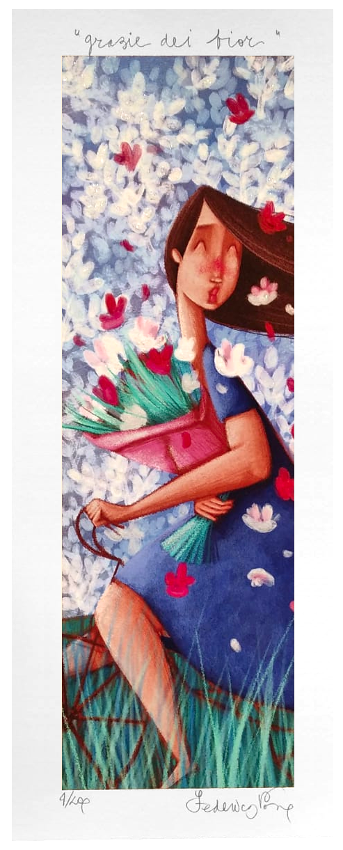 Grafica di Federica Porro "Grazie dei fiori"