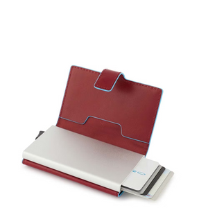 Porta carte di credito in metallo con RFID Bluesquare rosso