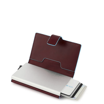 Porta carte di credito in metallo con RFID Bluesquare mogano