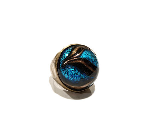 Anello in ottone con cabochon in murrina