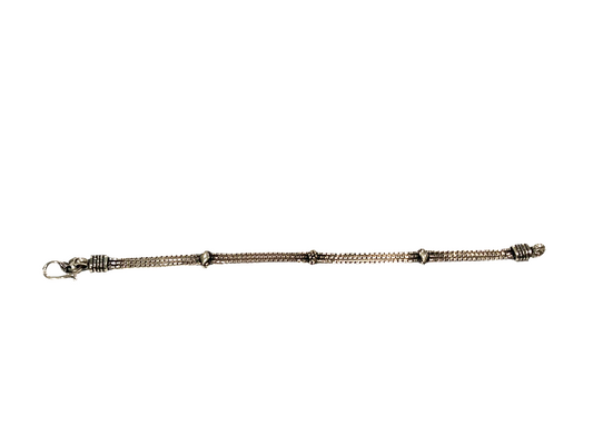 Bracciale in argento a tre fili coda di topo