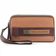 Carica l'immagine nel visualizzatore di Gallery, Pochette da uomo a doppio scomparto in pelle RFID Febo Piquadro

