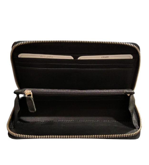 Portafoglio pochette con portasmartphone in pelle Gate InTempo nero
