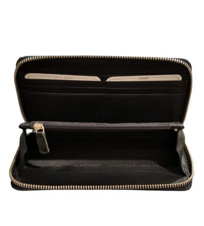 Portafoglio pochette con portasmartphone in pelle Gate InTempo nero