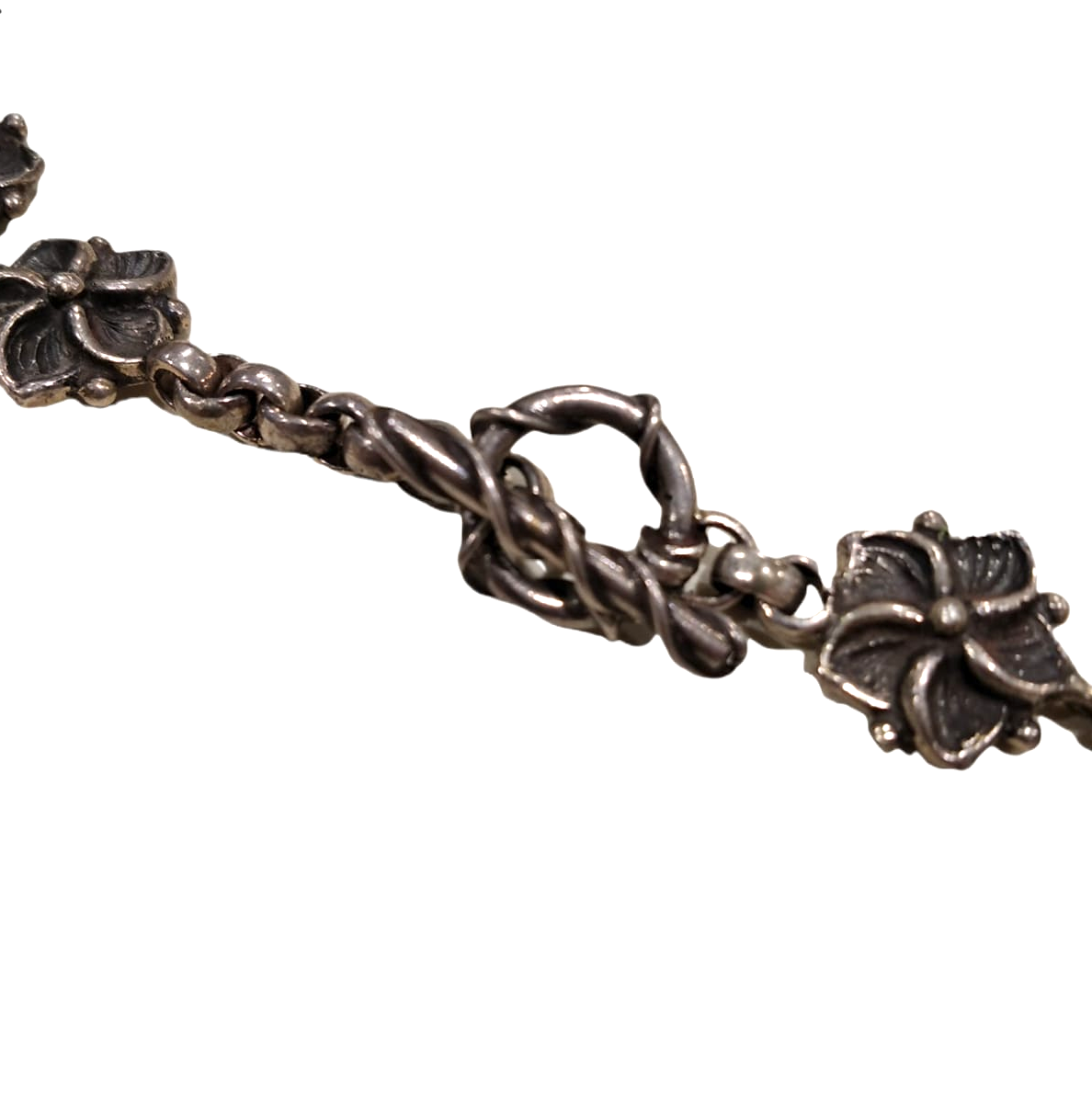 Collana girocollo a fiori in argento 925