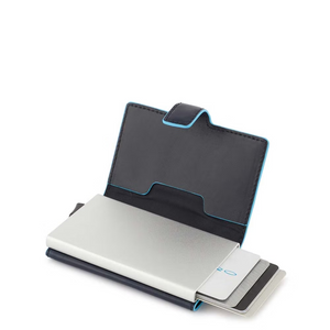 Porta carte di credito in metallo con RFID Bluesquare blu