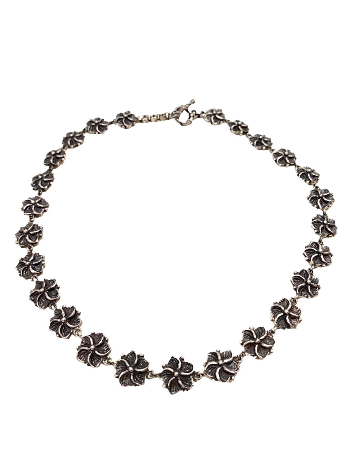 Collana girocollo a fiori in argento 925