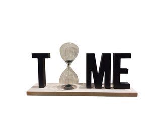 Clessidra magnetica con base in legno "Time"