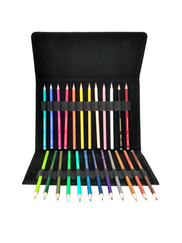 Astuccio in similpelle con 24 matite colorate STABILO Acquacolor 