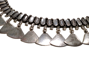 Collana girocollo/chocker con pendenti a triangolo in argento 925