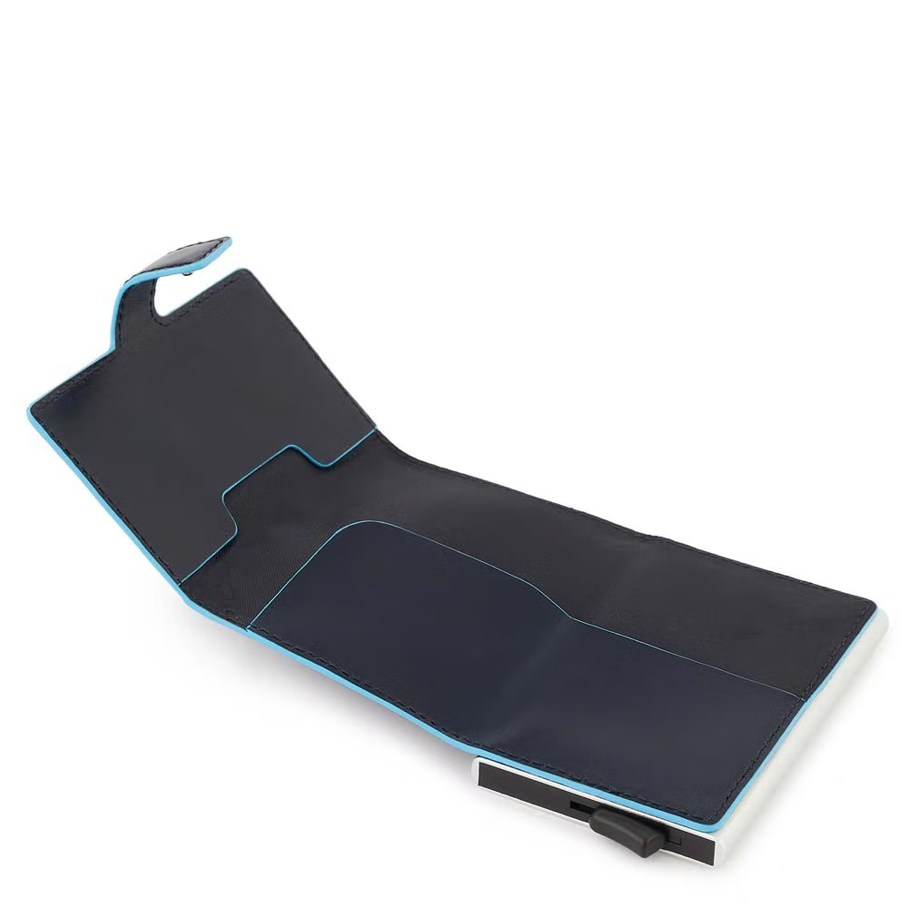 Porta carte di credito in metallo con RFID Bluesquare blu