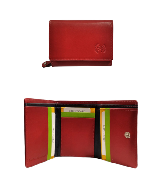 Portafogli da donna piccolo in pelle con portaspicci "Colorful" Beverly Hills Polo Club  rosso